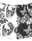 RF-Wear Women's Split Skull Shorts in Black/White