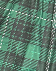 RF Wear Women's Tartan Plaid Pocket Shorts - Green - Close Up