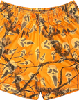 RF-Wear Women's Tree Camo Ghost Faces Shorts in Orange