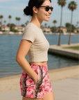 RF Wear Tree Camo Pocket Shorts - Light Pink - Model Side View