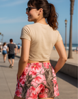 RF Wear Tree Camo Pocket Shorts - Light Pink - Model Back View