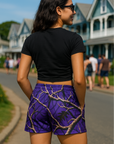 RF Wear Women's Tree Camo Pocket Shorts - Purple - Model Back View