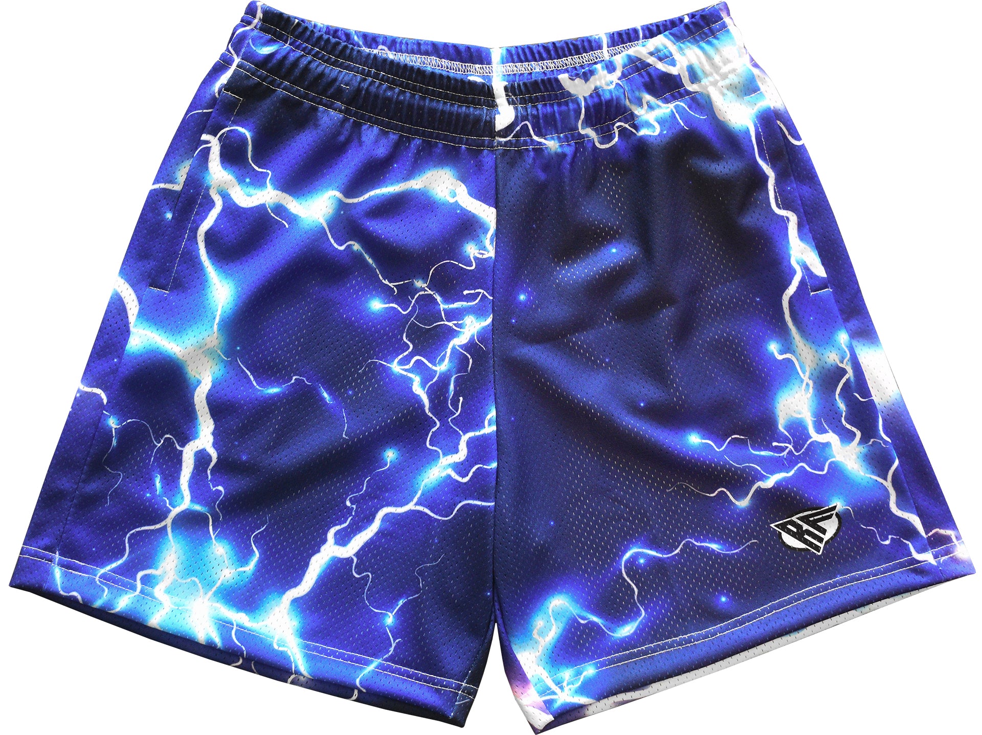 Men's Graphic Mesh Shorts - Purple Lightning