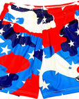 RF-Wear Men's Mesh Patriotic Camo Shorts in Red/White/Blue