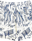RF-Wear Men's Patriotic Porcelain Shorts in White/Blue