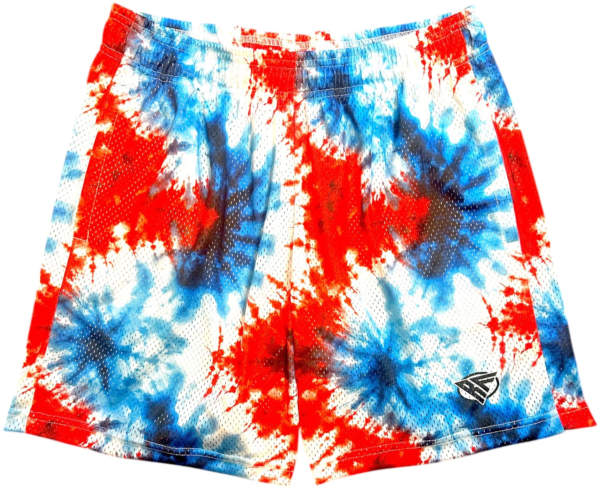 RF Wear Mesh Patriotic Tie Dye Shorts - Red/White/Blue