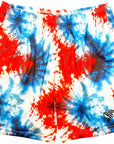RF Wear Mesh Patriotic Tie Dye Shorts - Red/White/Blue