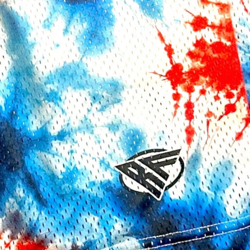 RF Wear Mesh Patriotic Tie Dye Shorts - Red/White/Blue