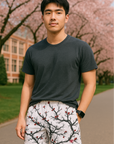 RF Wear Men's Mesh Blossom Shorts - White/Burgundy - Model Front View