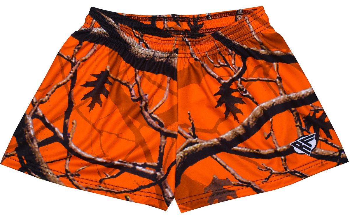 RFwear RF Women s Orange Tree Camo Shorts