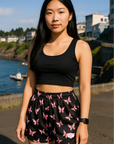 RF Wear Women's Butterfly Shorts - Black/Pink - Model Front View