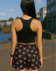 RF Wear Women's Butterfly Shorts - Black/Pink - Model Back View