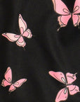 RF-Wear Women's Butterfly Shorts in black with pink butterflies.