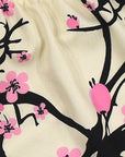 Close up of RF-Wear Women's Blossom Shorts in Cream/Pink