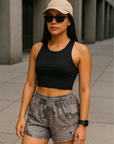 RF Wear Women's Desert Camo Shorts - Grey - Model Front View