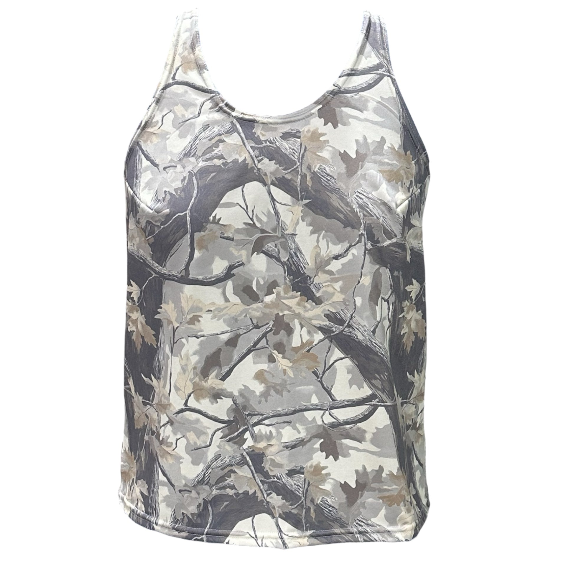 Women's Lightweight Crossed-Back Flowy Top - Tree Camo