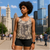 RF Wear Women's Lightweight Crossed-Back Top - Tree Camo - Cream/Grey - Model Front View