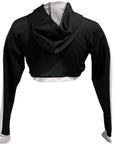 RF Wear Women's Mesh Ultra Crop Hoodie - Black with White Trim - Back