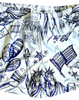 RF Wear Women's Patriotic Porcelain Shorts - white/ blue