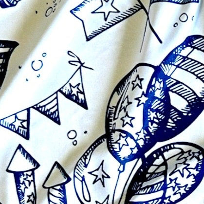 RF Wear Women's Patriotic Porcelain Shorts - white/blue