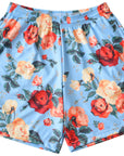 RF-Wear Men's Floral Shorts in Sky-Blue/Red/Peach