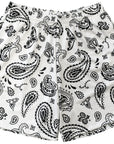 RF-Wear Men's Mesh Paisley Shorts in White/Black