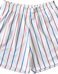 RF-Wear Men's Mesh Pinstripe Shorts in White/Blue/Red