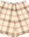RF-Wear Men's Mesh Plaid Shorts in Cream /Tan
