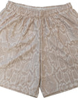 RF-Wear Men's Mesh Snakeskin Shorts in Cream/Tan