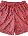 RF-Wear Men's Mesh Snakeskin Shorts in Red