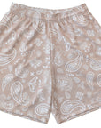 RF-Wear Men's Paisley Shorts in Tan/White