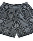 RF Wear Men's Bandana Patchwork Shorts - Black/White