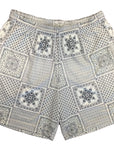RF Wear Men's Bandana Patchwork Shorts - Cream/Black/Grey