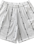 RF-Wear Men's Reflective Logo Barbed Wire Shorts in White