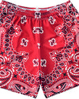 RF Wear Men's Mesh Bandana Shorts - Red