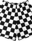 RF Wear Men's Mesh Checkered Shorts - Black/White