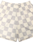 RF Wear Men's Mesh Checkered Shorts - Grey/Cream