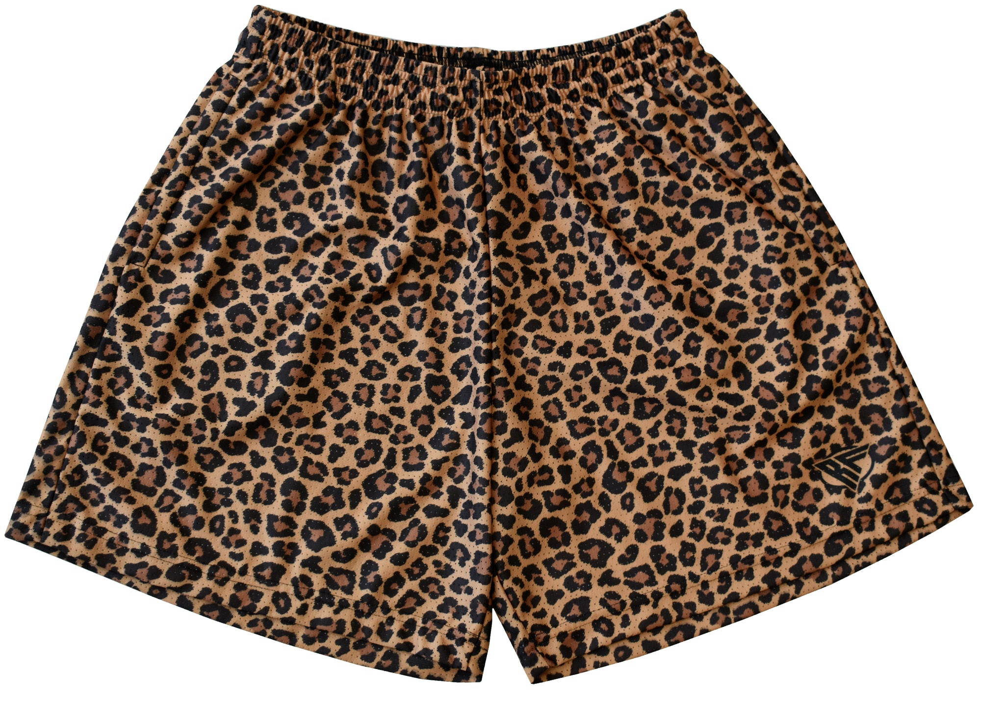 RF Wear Men's Mesh Animal Print Shorts - Cheetah - Brown