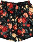 RF Wear Men's Mesh Floral Shorts - Black/Red/Peach