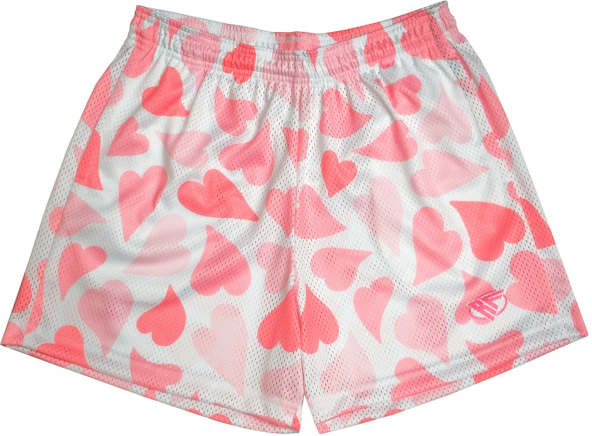 RF Wear Men's Mesh Heart Shorts - White/Pink