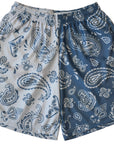 RF Mesh Split Paisley Shorts - Navy/Silver - RFwear