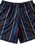 RF Wear Men's Mesh Pinstripe Shorts - Black/White/Blue/Red