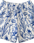 RF Wear Mesh Floral Porcelain Shorts - White/Blue