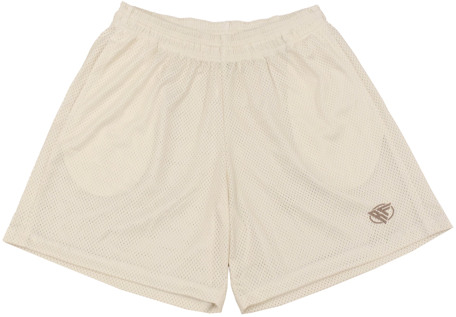 RF Wear Men's Mesh Solid Color Shorts - Cream
