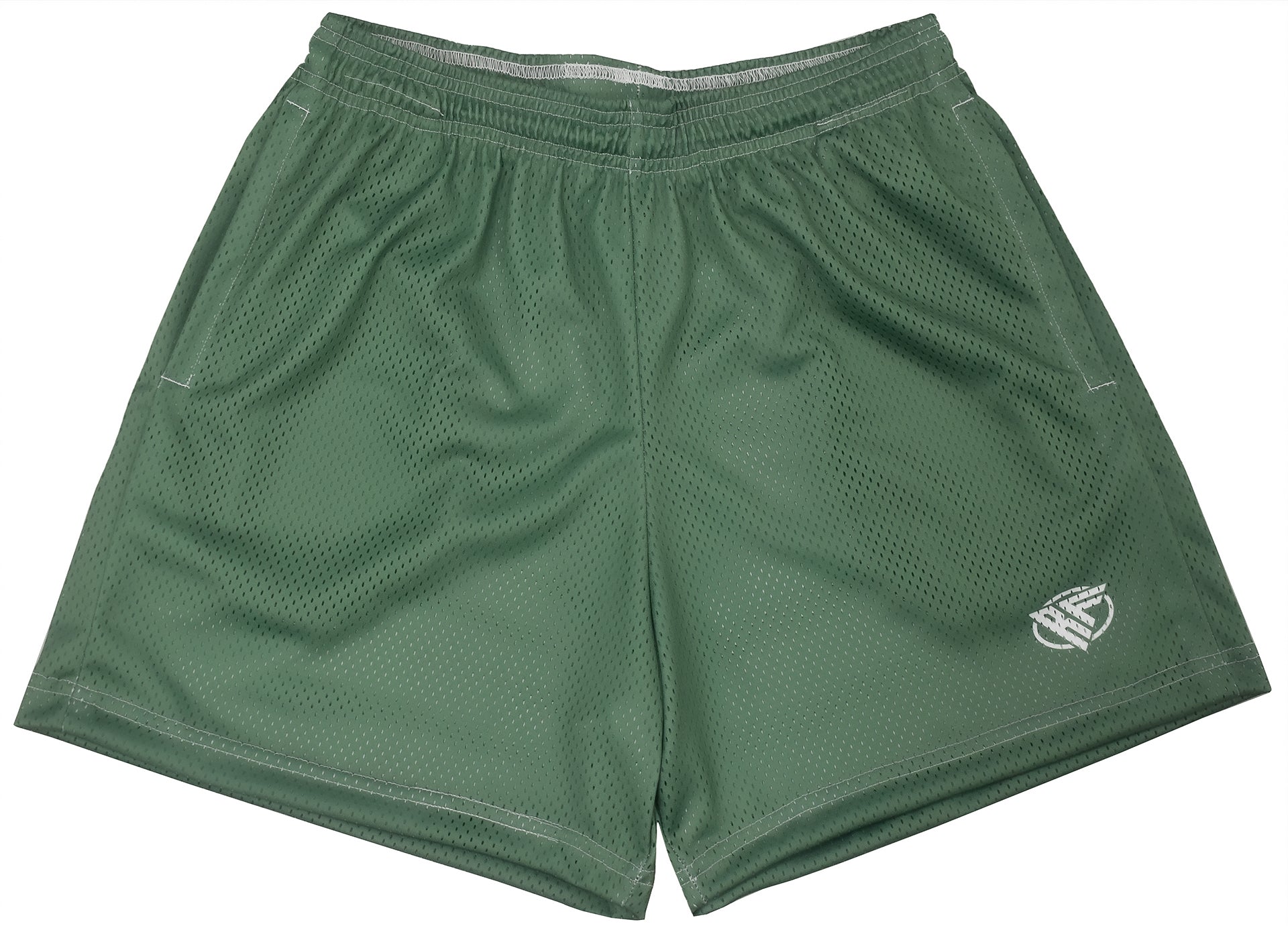 RF Wear Men's Mesh Solid Color Shorts - Military-Green