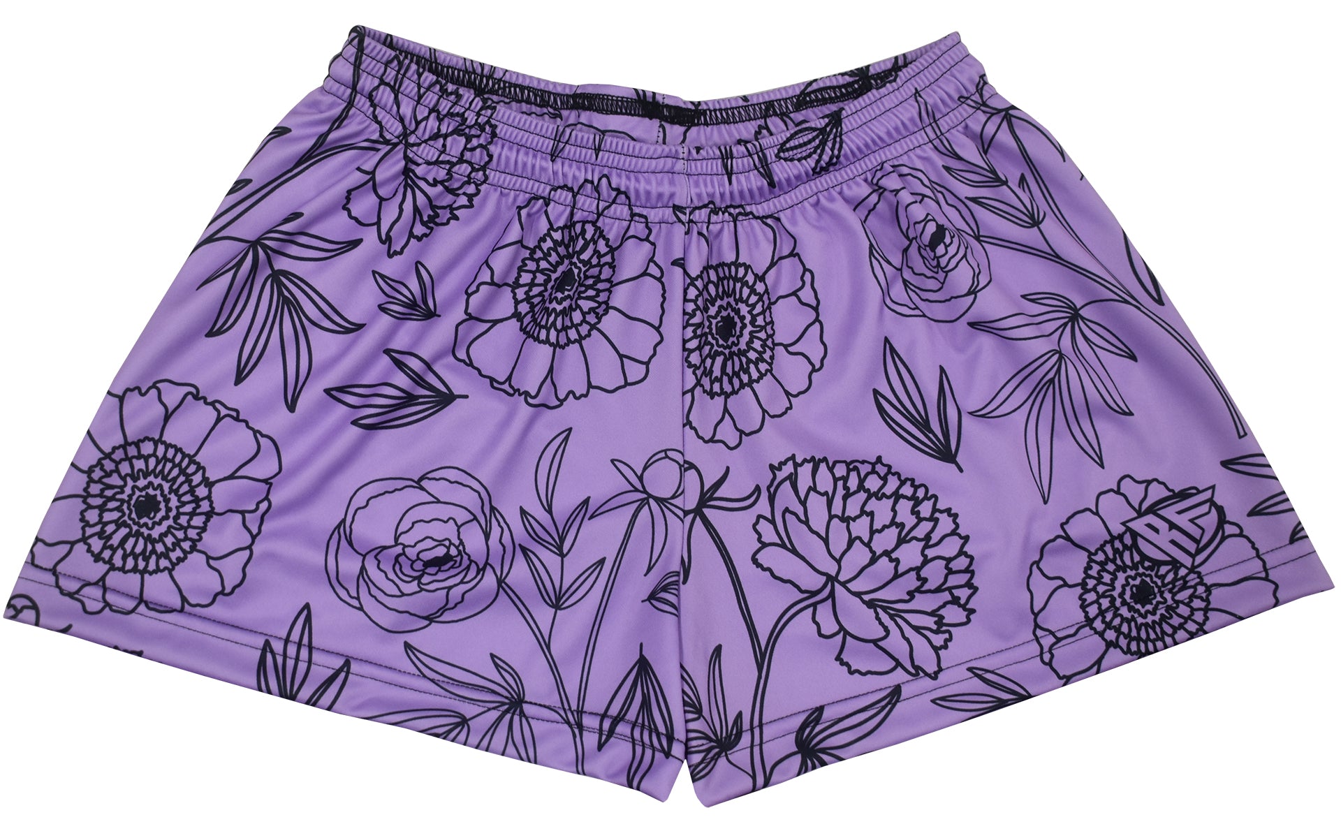 RF Wear Women's Floral Shorts - Lavender/Black
