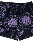 RF-Wear Women's Floral Shorts - Black/Lavender