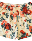 RF-Wear Women's Floral Shorts in Cream/Red/Peach