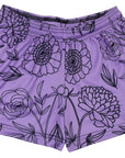 RF-Wear Women's Floral Shorts in Lavender/Black