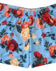 RF-Wear Women's Floral Shorts in Sky-Blue/Multicolors